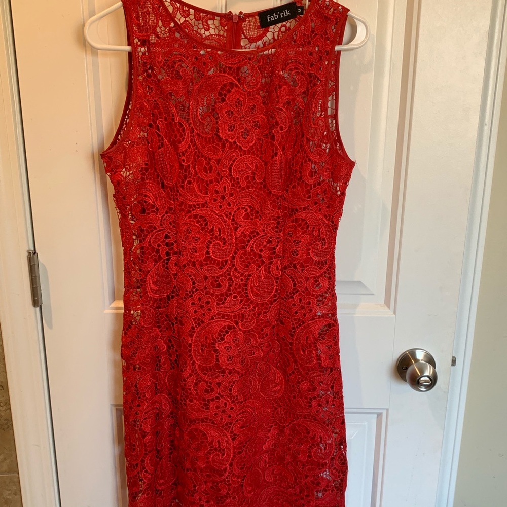 Red lace dress